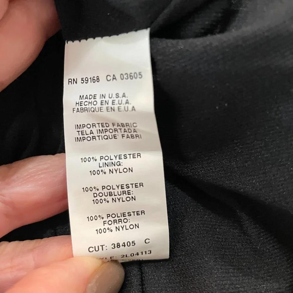 Karen Kane "Hamptons Dress" Black Lace Eyelash Chiffon Sleeveless Sheath - SZ XL - Picture 4 of 4